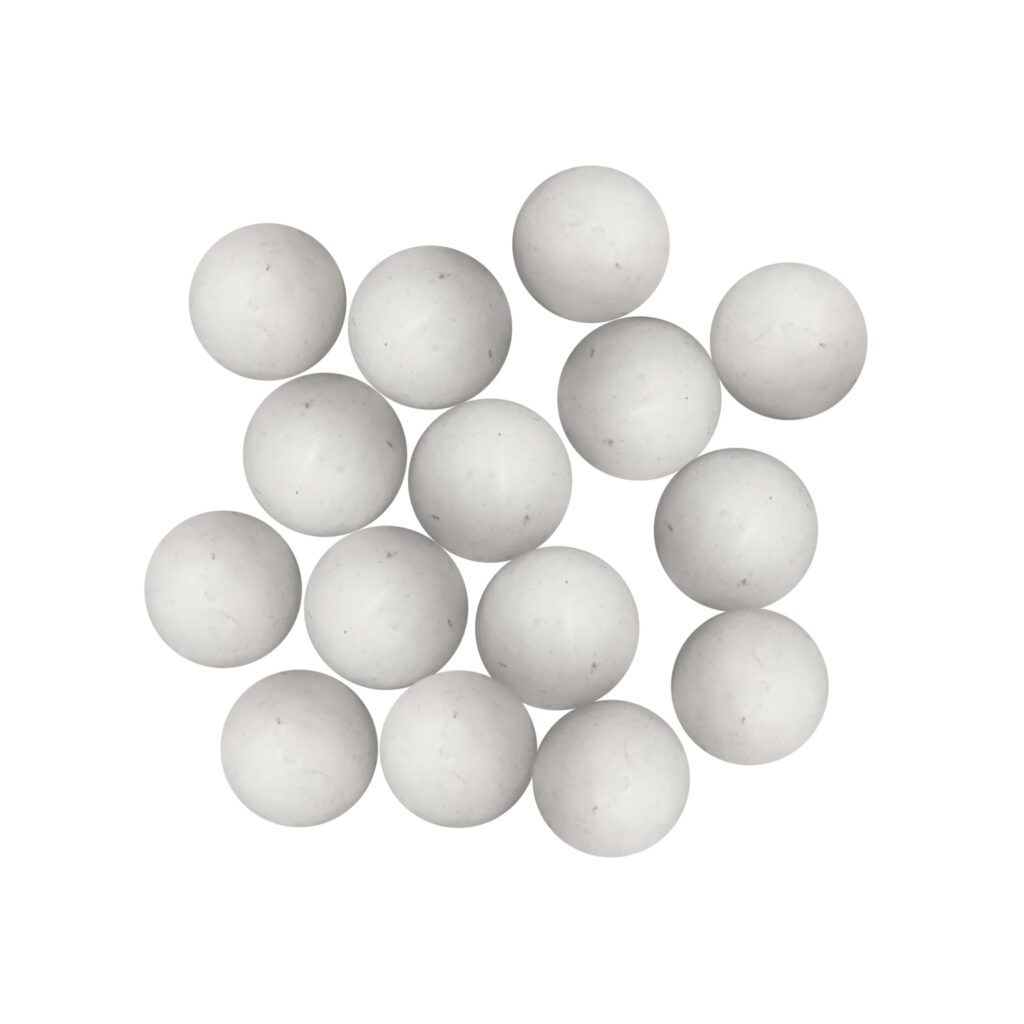Yuvarlak bilye formunda seramik taşlar